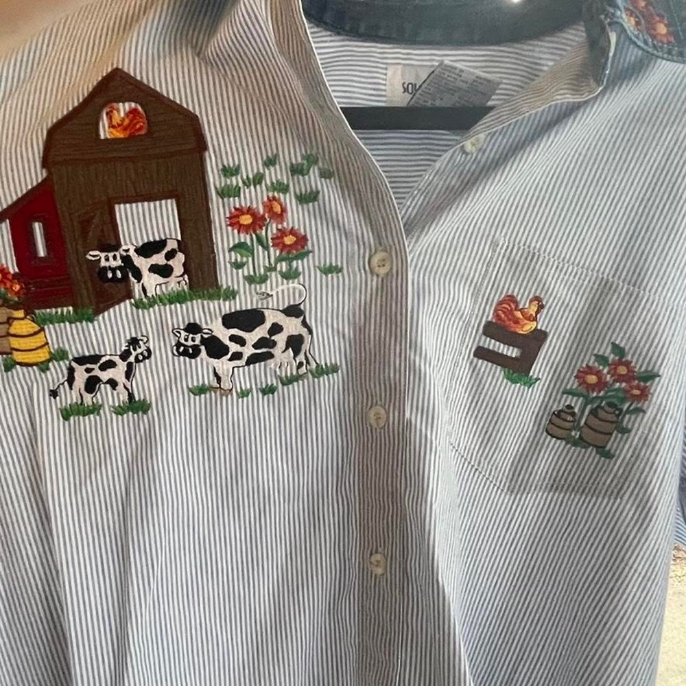 Vintage cow/ farm longsleeve tshirt